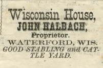 Waterford Times 1-15-1874 w Halbach Waterford House ad